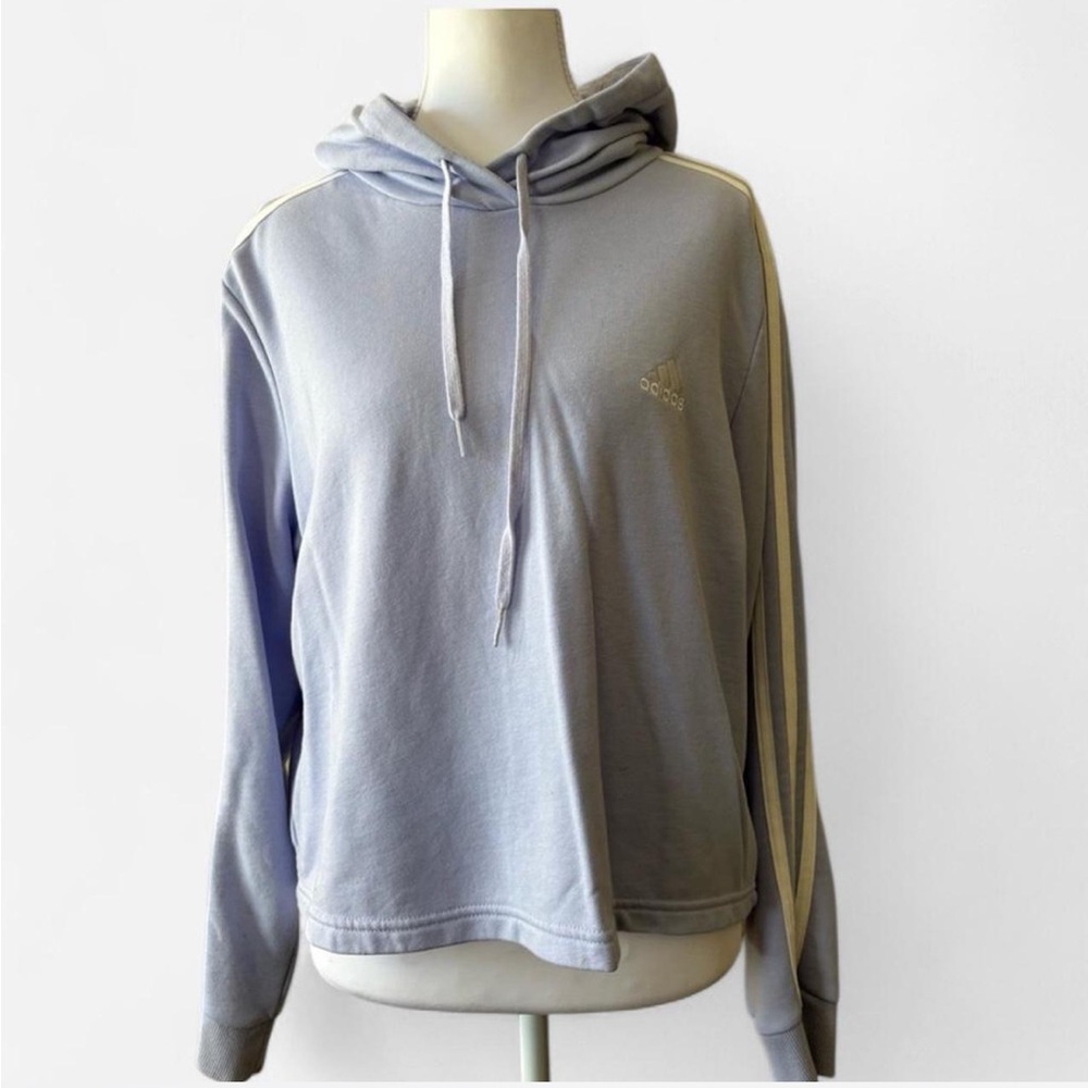 Adidas Purple and White Sweater with Relaxed Fit